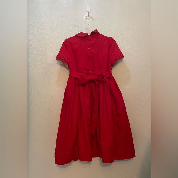 Luli & Me Girls 6 Smocked Floral Red Dress - Picture 4 of 13